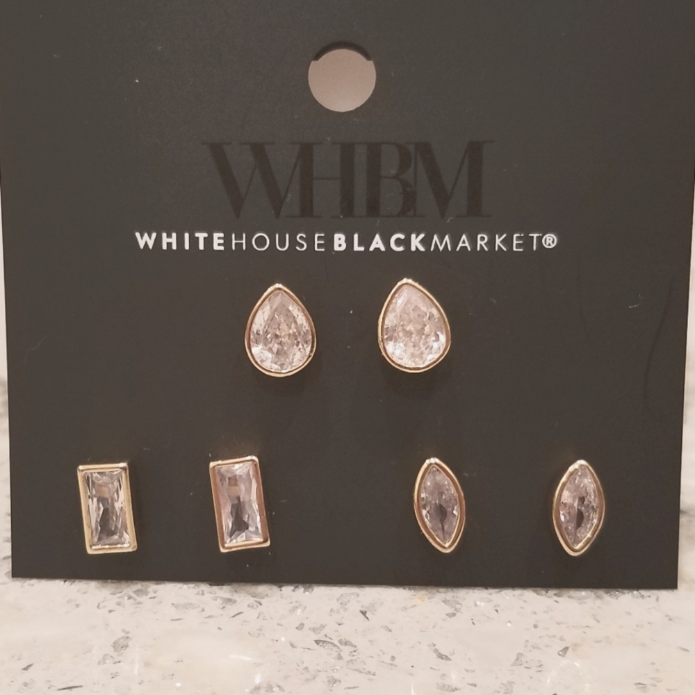 White House Black Market Stud Earrings Minimalist Design